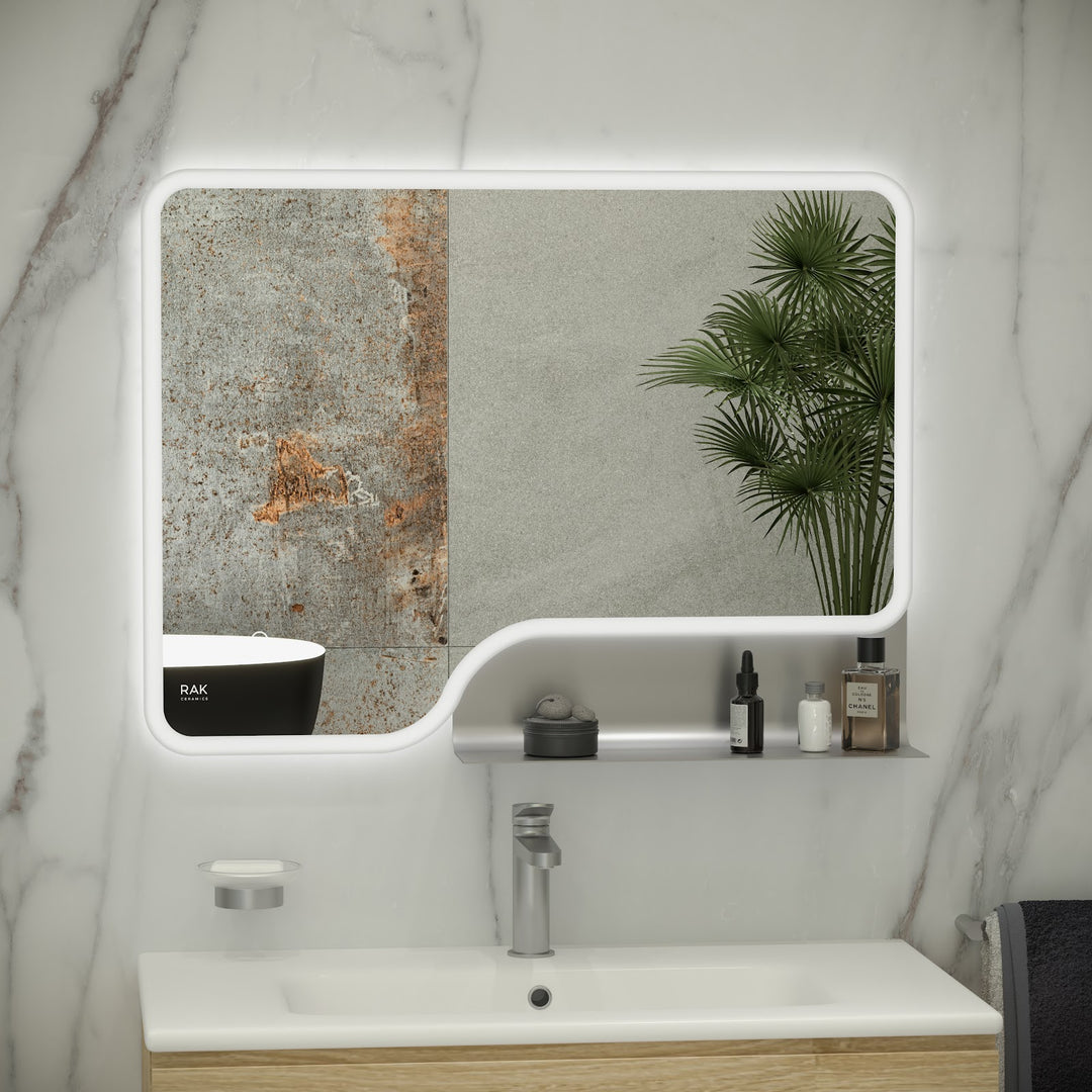 RAK Ornate 600x1000 LED Mirror Nickel