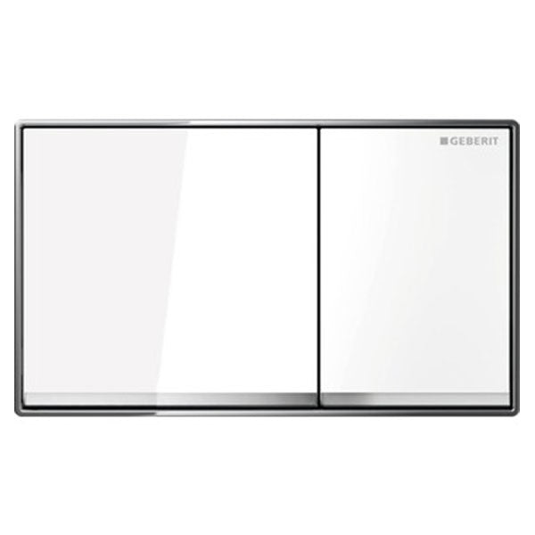 Geberit Omega60 Dual Flush Plate White Glass 115.081.SI.1