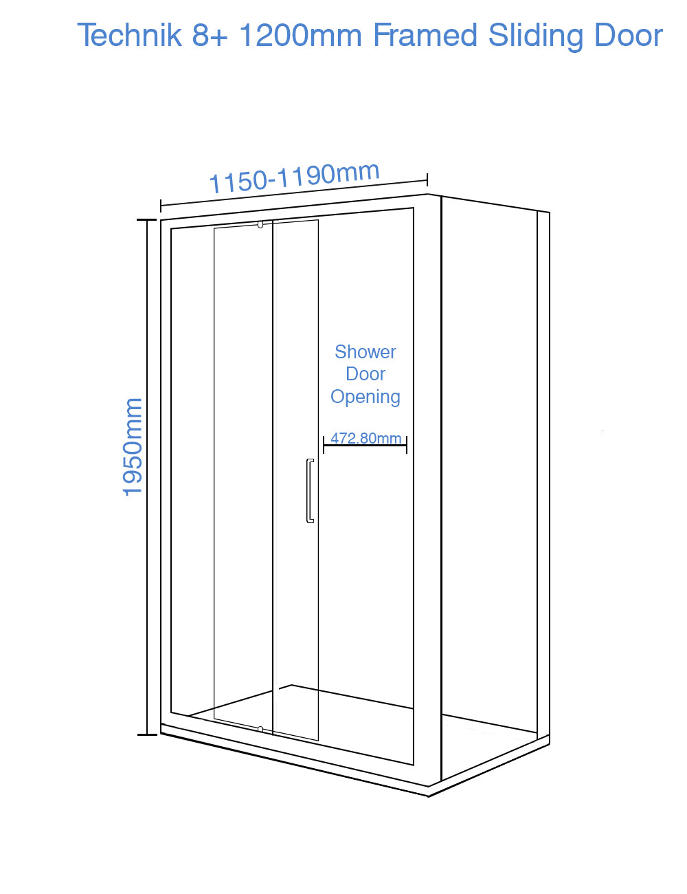 Synergy Vodas 8 Framed 1200 Sliding Door