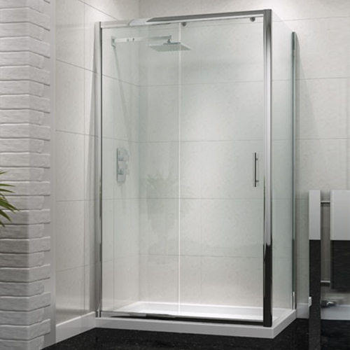 Single Sliding Shower Door 1000mm - Kaso 6 by Voda Design (6mm Thick)