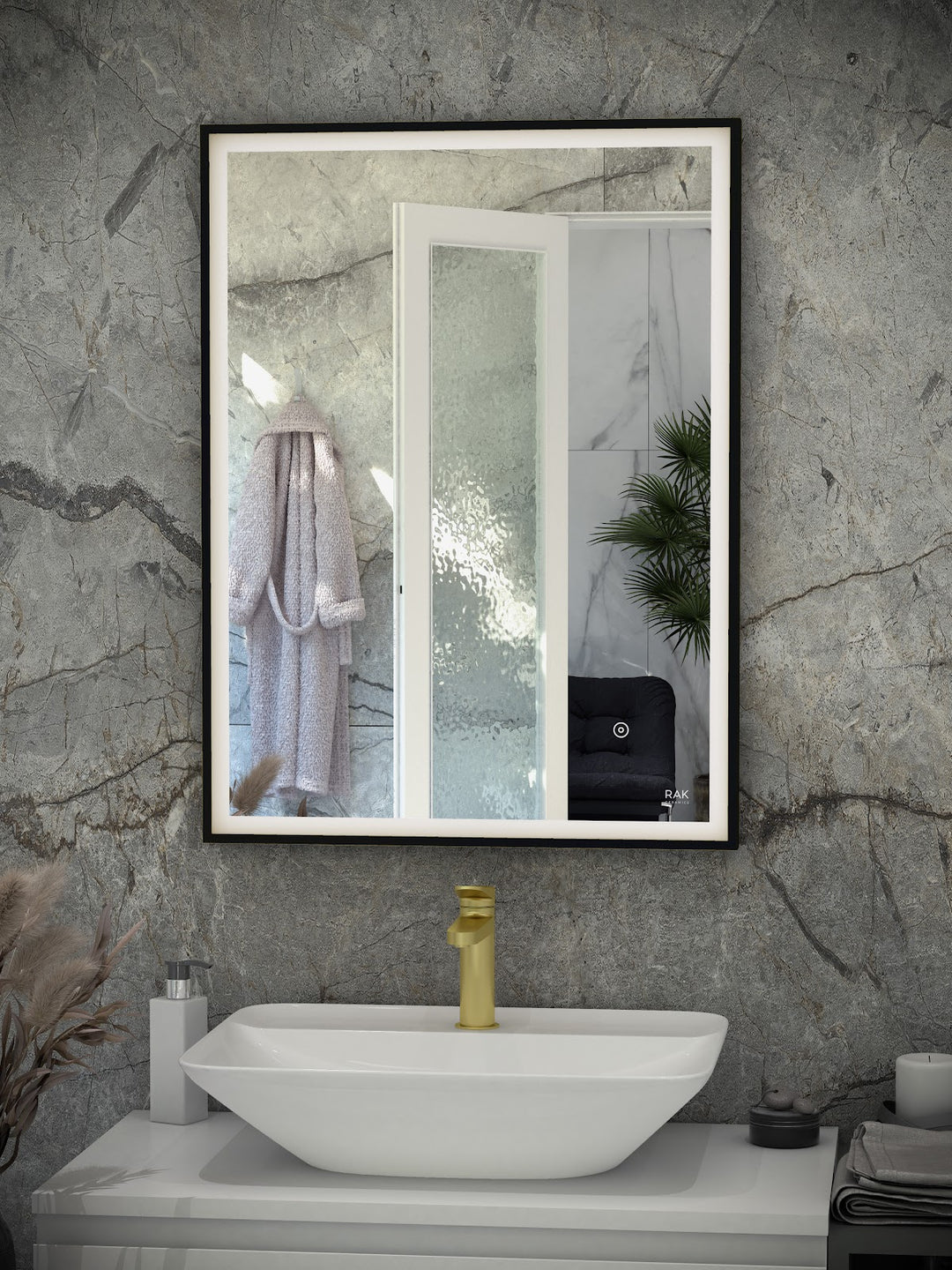 RAK Art Square 600x800 LED Mirror Black