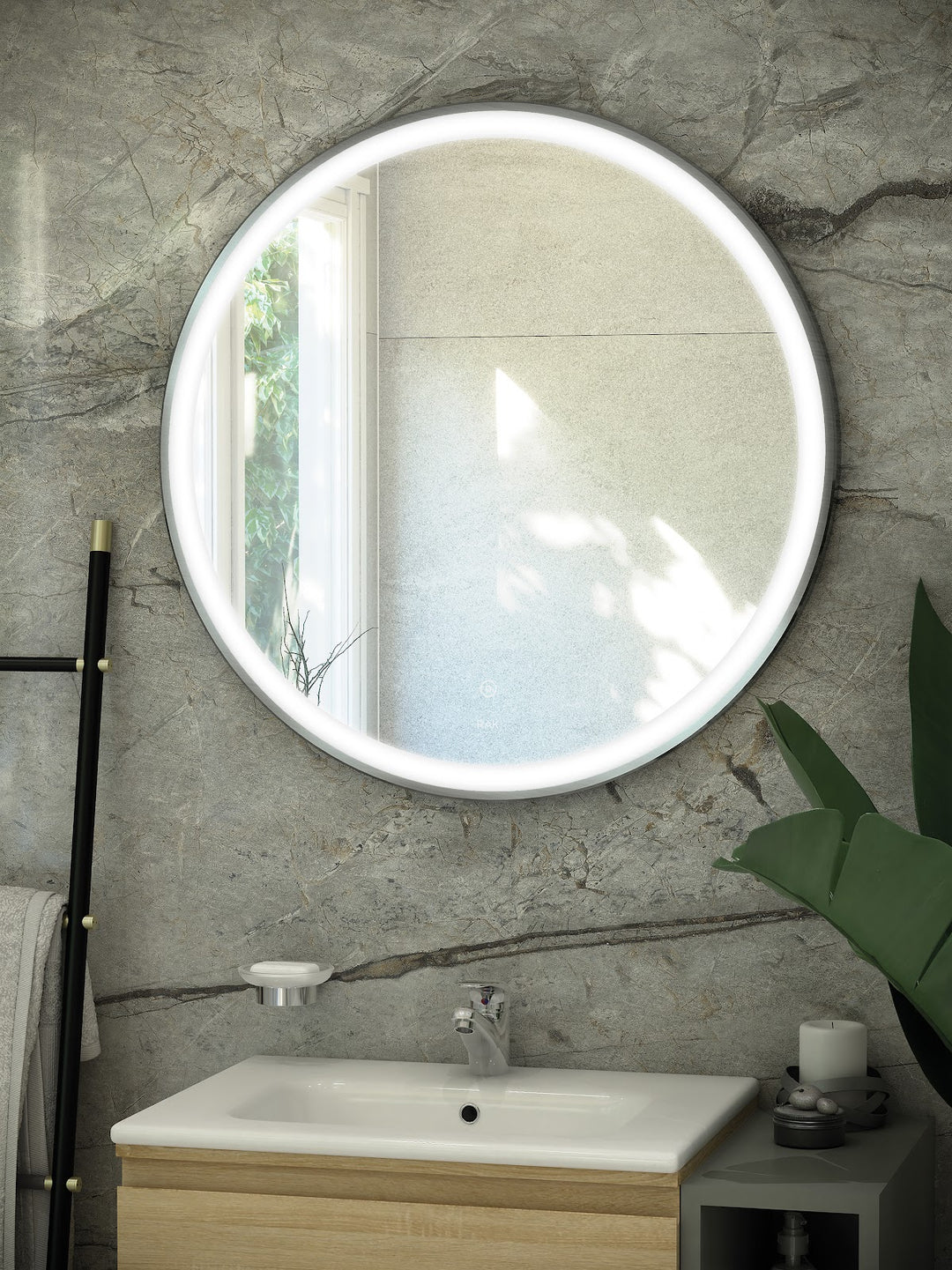 RAK Art Round 800x800 LED Mirror Nickel