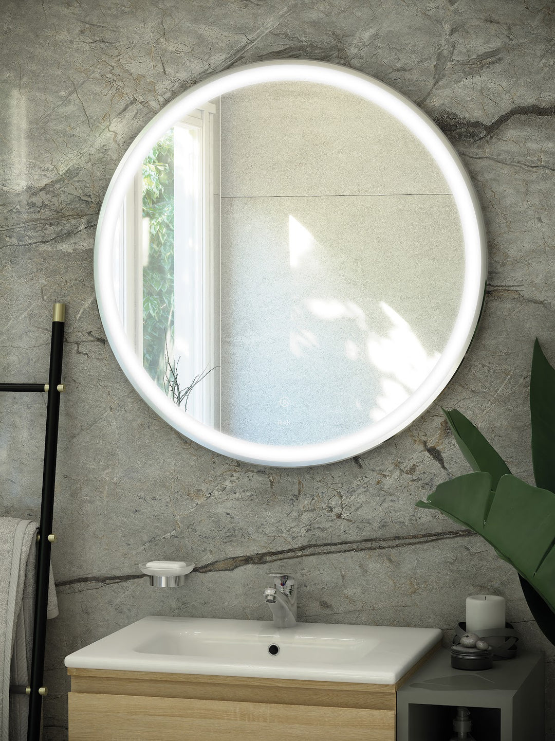 RAK Art Round 800x800 LED Mirror Chrome