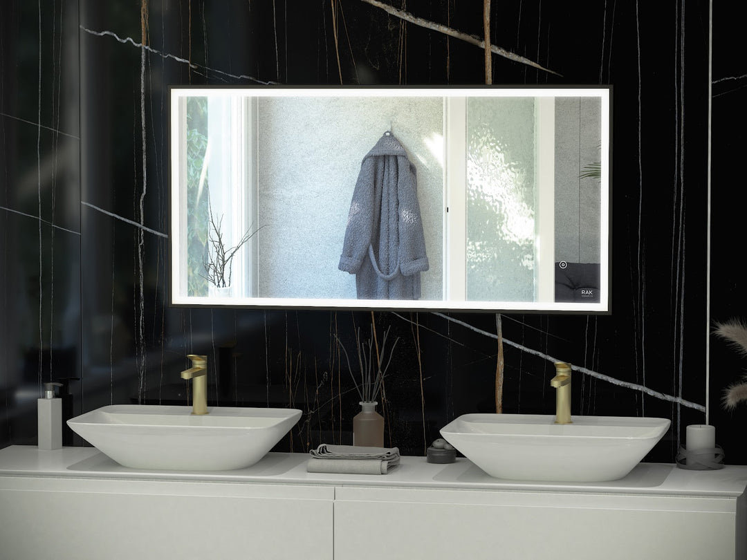 RAK Art Square 600x1000 LED Mirror Black