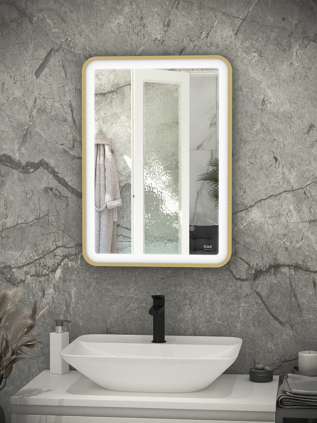 RAK Picture Soft 500x700 LED Mirror Gold