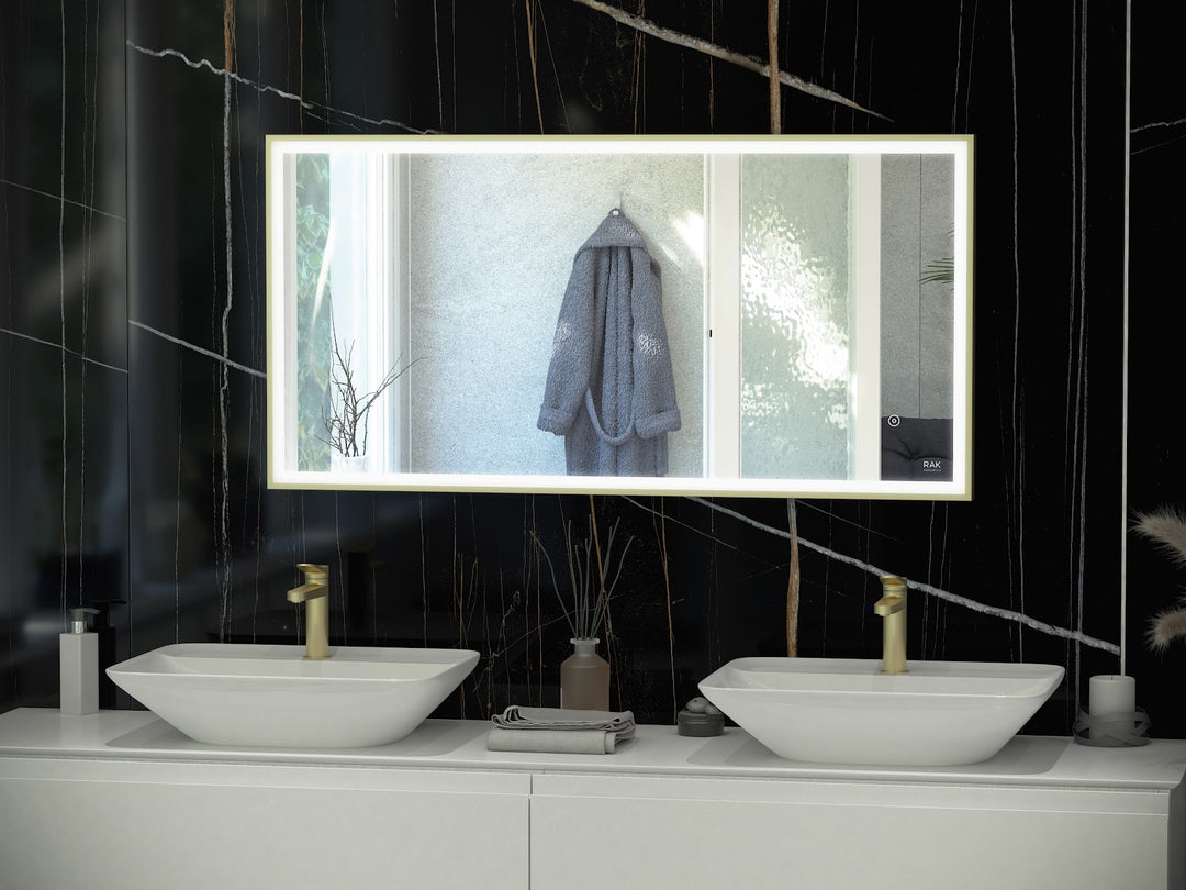 RAK Art Square 600x1000 LED Mirror Gold
