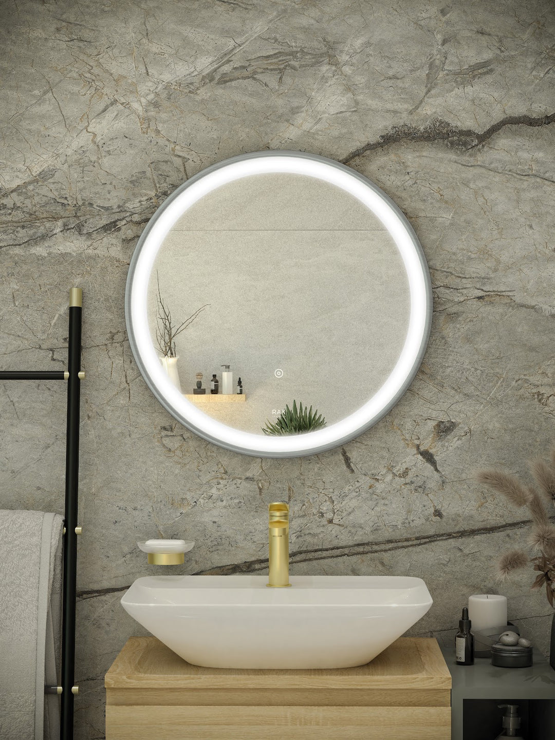 RAK Picture Round 600x600 LED Mirror Nickel