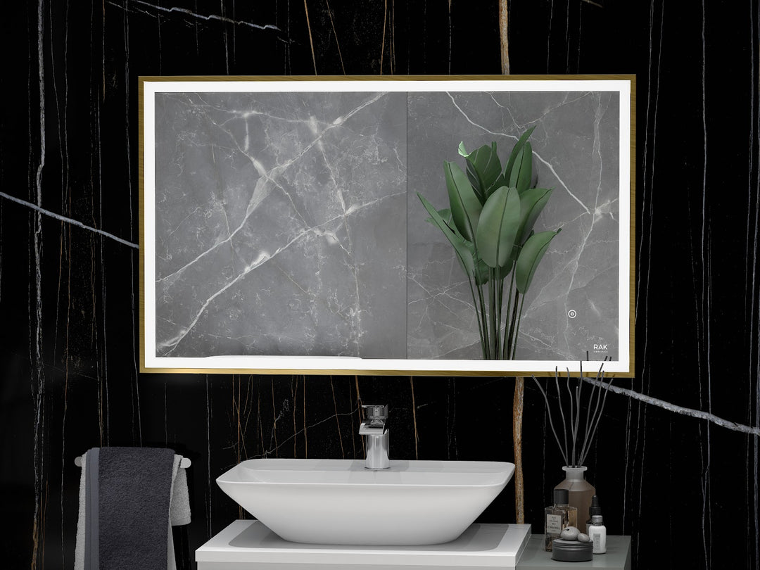 RAK Picture Square 600x1200 LED Mirror Gold