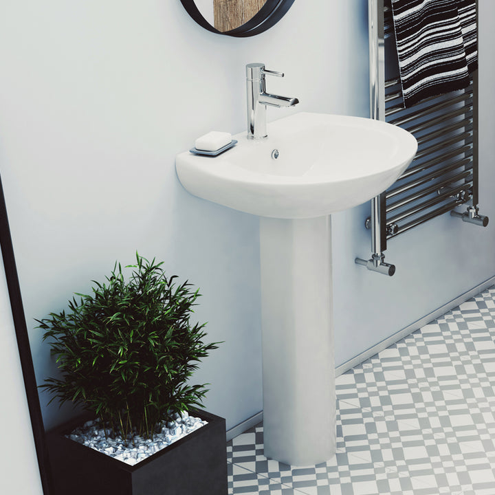 Basin & Full Pedestal 1TH