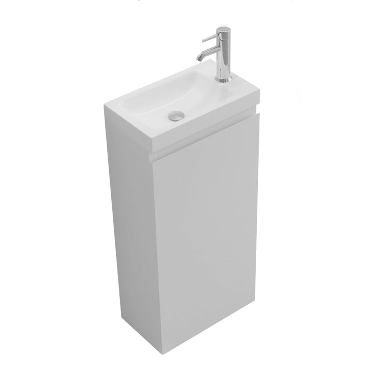 Waterproof 400mm White Vanity Unit with Basin