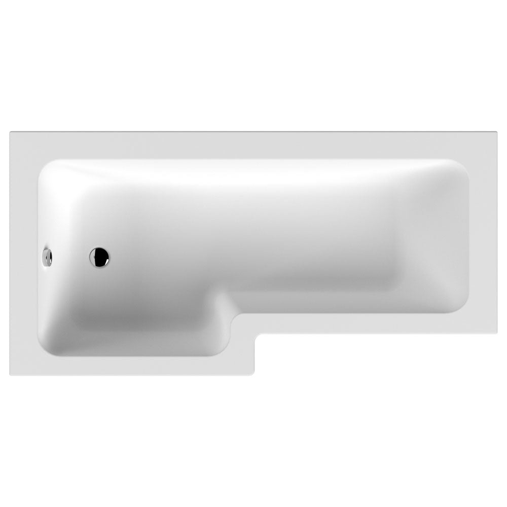 1600mm L Shape Shower Bath - Left Hand