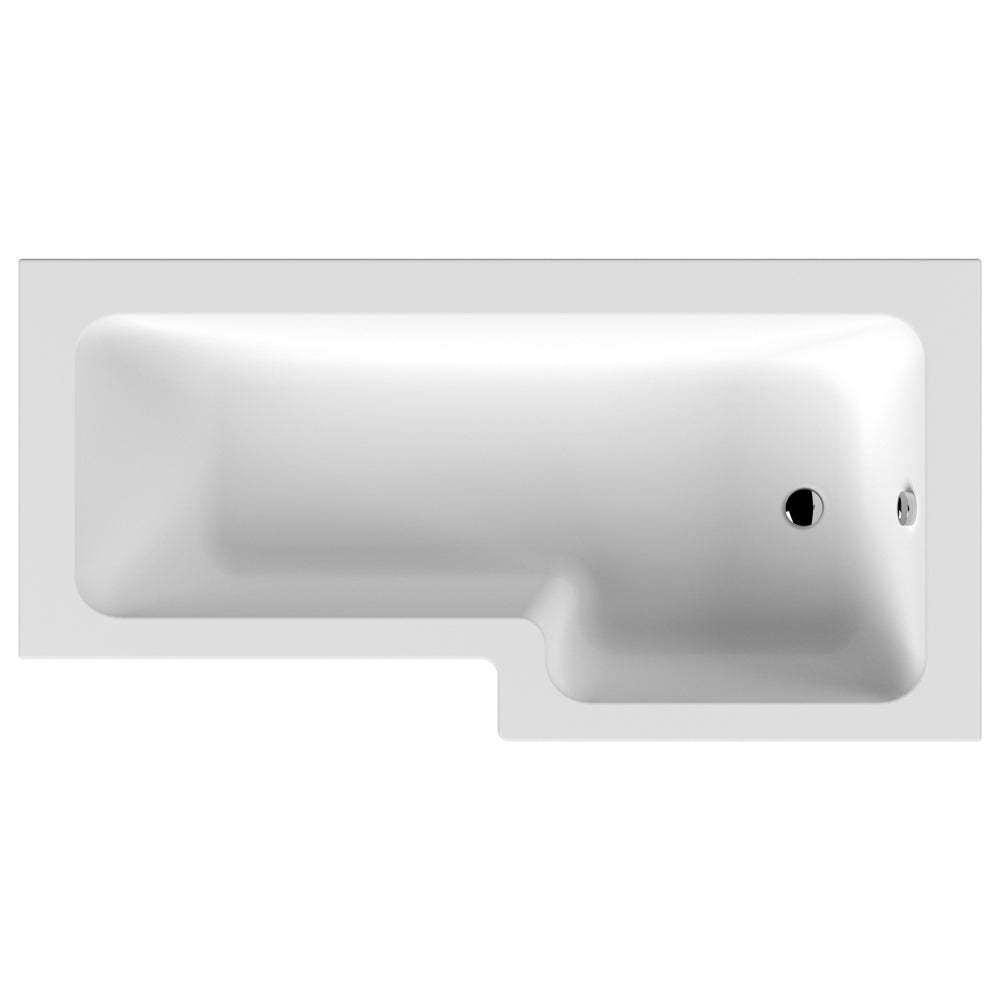 1700mm L Shape Shower Bath - Right Hand