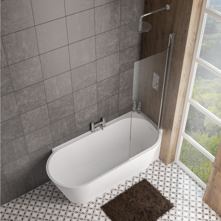 Melia 1600 RH Freestanding Back To Wall Bath Inc Waste- MELIA1600RH