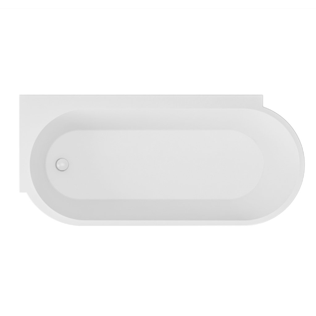 Melia 1600 LH Freestanding Back To Wall Bath Inc Waste- MELIA1600LH