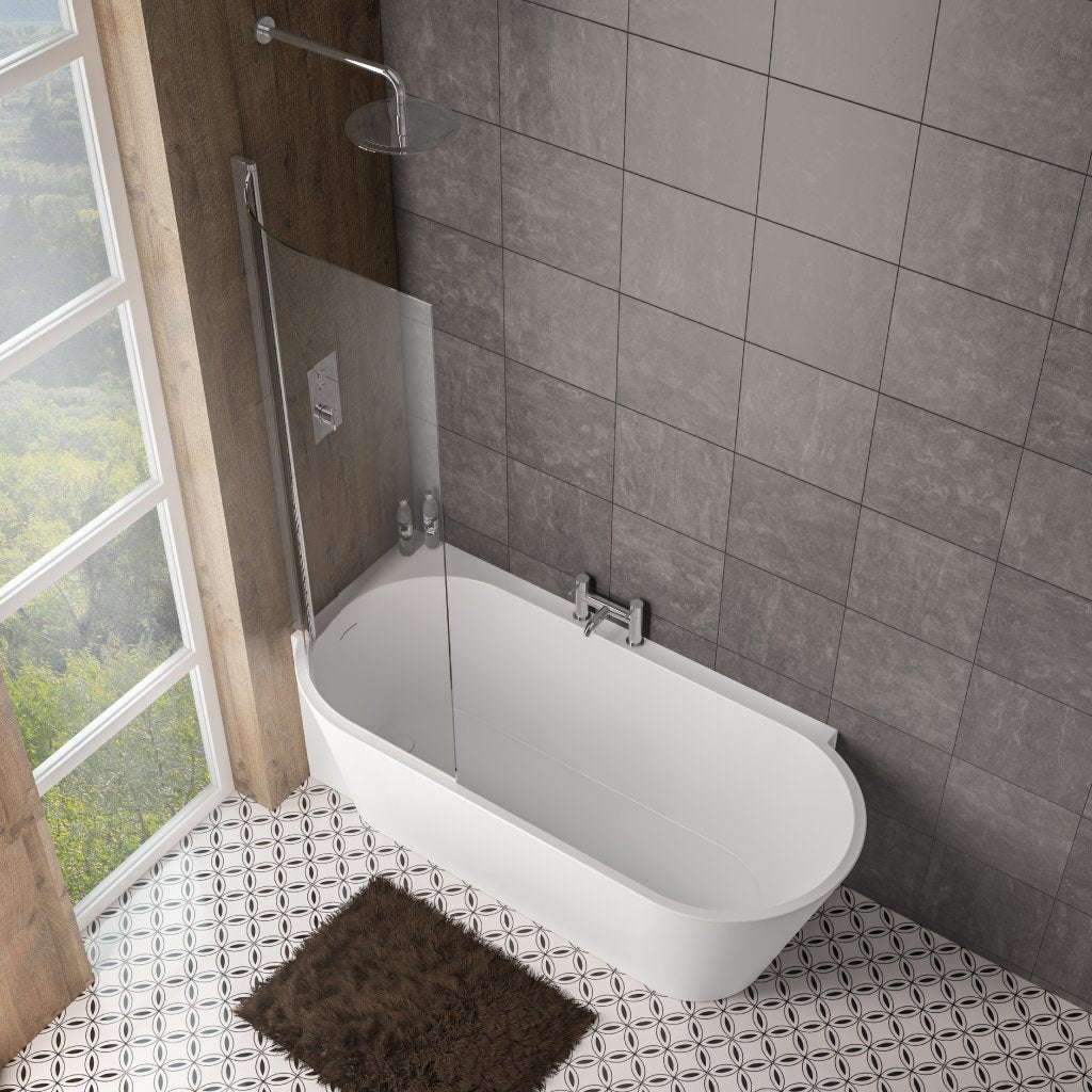 Melia 1600 LH Freestanding Back To Wall Bath Inc Waste- MELIA1600LH