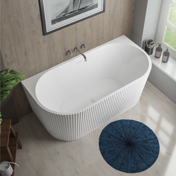 Baxenden 1650 D Shaped Back To Wall Bath Inc waste- BAXD1650