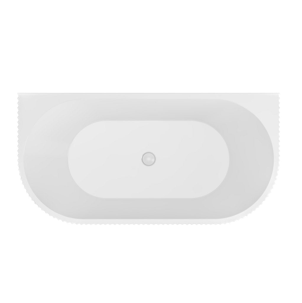Baxenden 1650 D Shaped Back To Wall Bath Inc waste- BAXD1650
