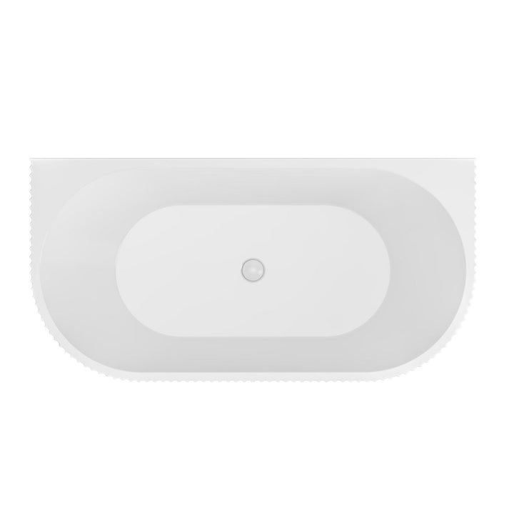 Baxenden 1650 D Shaped Back To Wall Bath Inc waste- BAXD1650