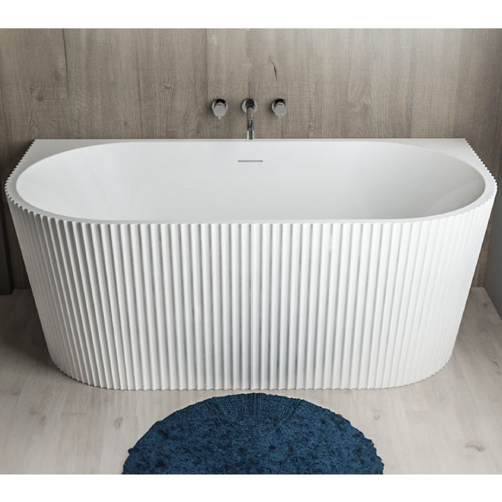 Baxenden 1650 D Shaped Back To Wall Bath Inc waste- BAXD1650