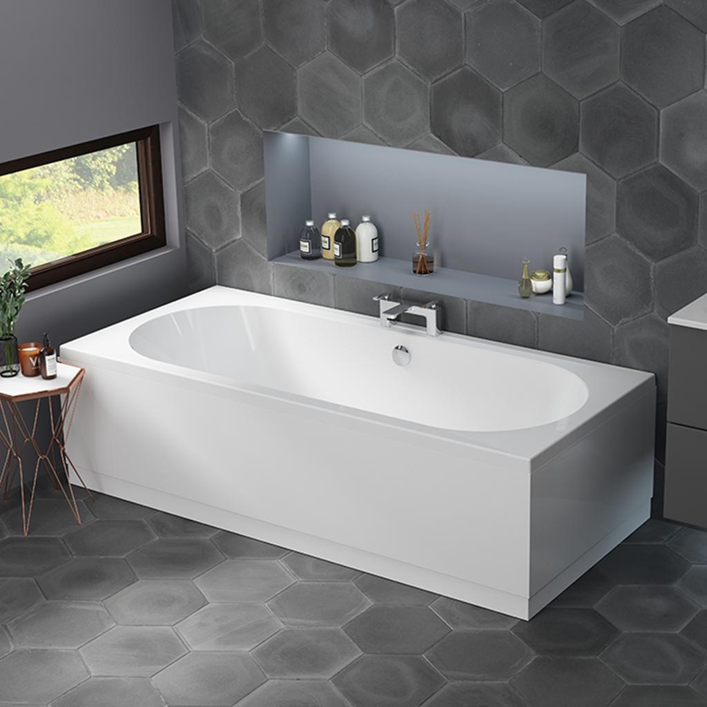 Biscay Double Ended Bath Straight Edge 1700x700 5mm