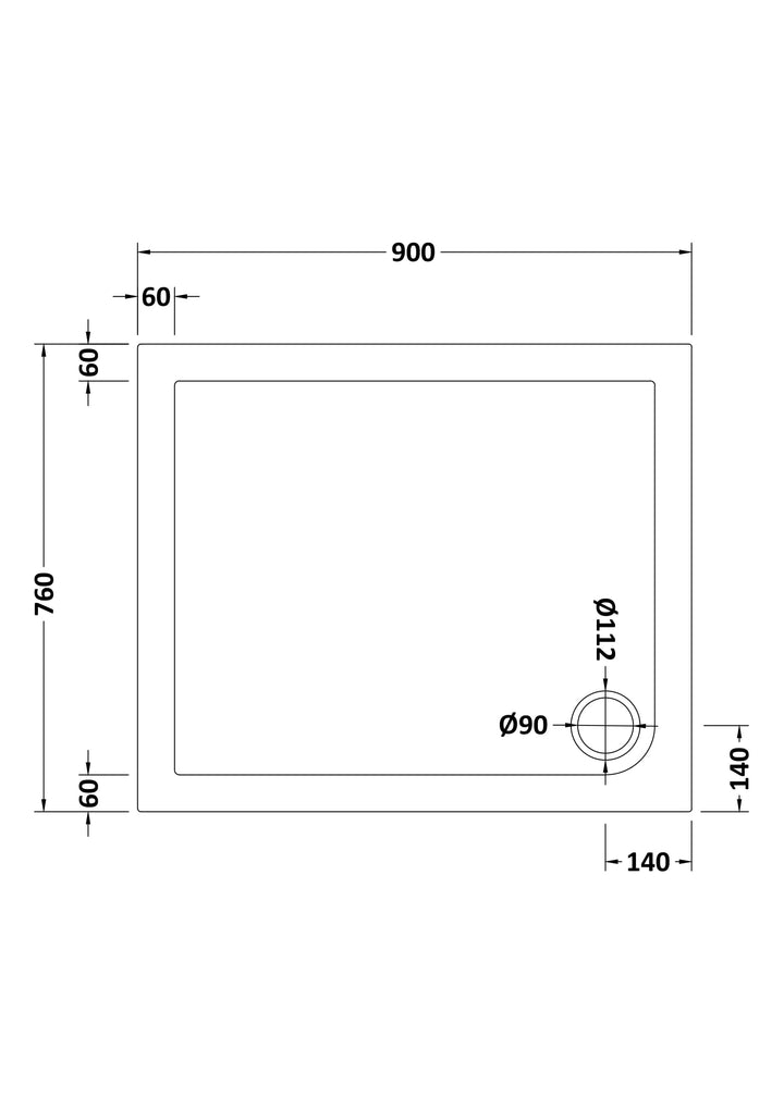 Vantage 40mm Rectangular Tray 900x760