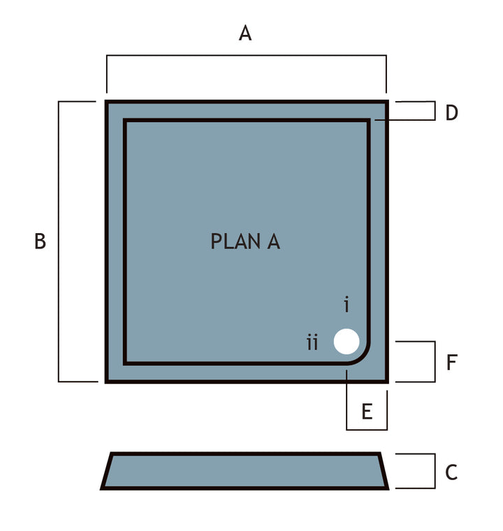 Vantage 40mm Square Tray 900x900