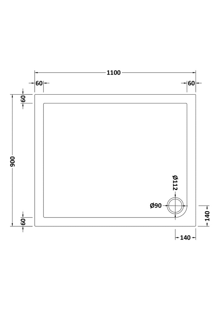 Vantage 40mm Rectangular Tray 1100x900