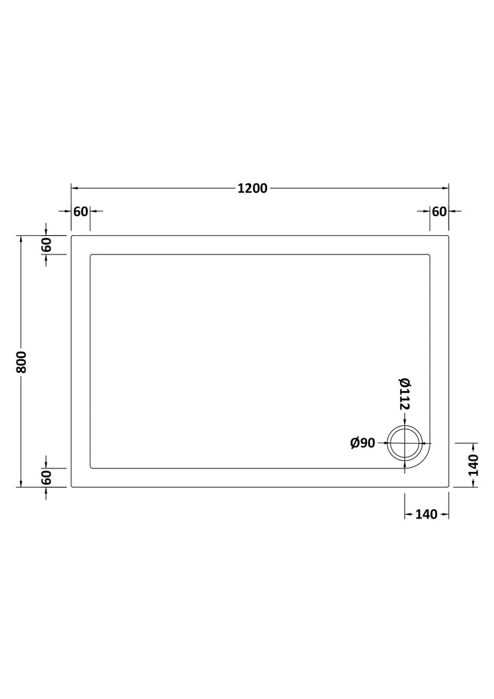 Vantage 40mm Rectangular Tray 1200x800