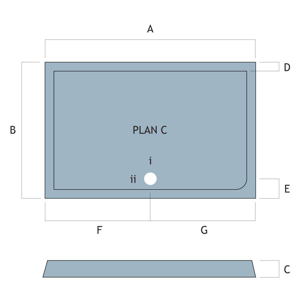 Vantage 40mm Rectangular Tray 1200x1000