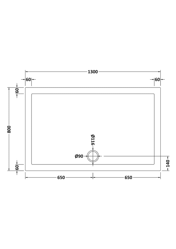 Vantage 40mm Rectangular Tray 1300x800