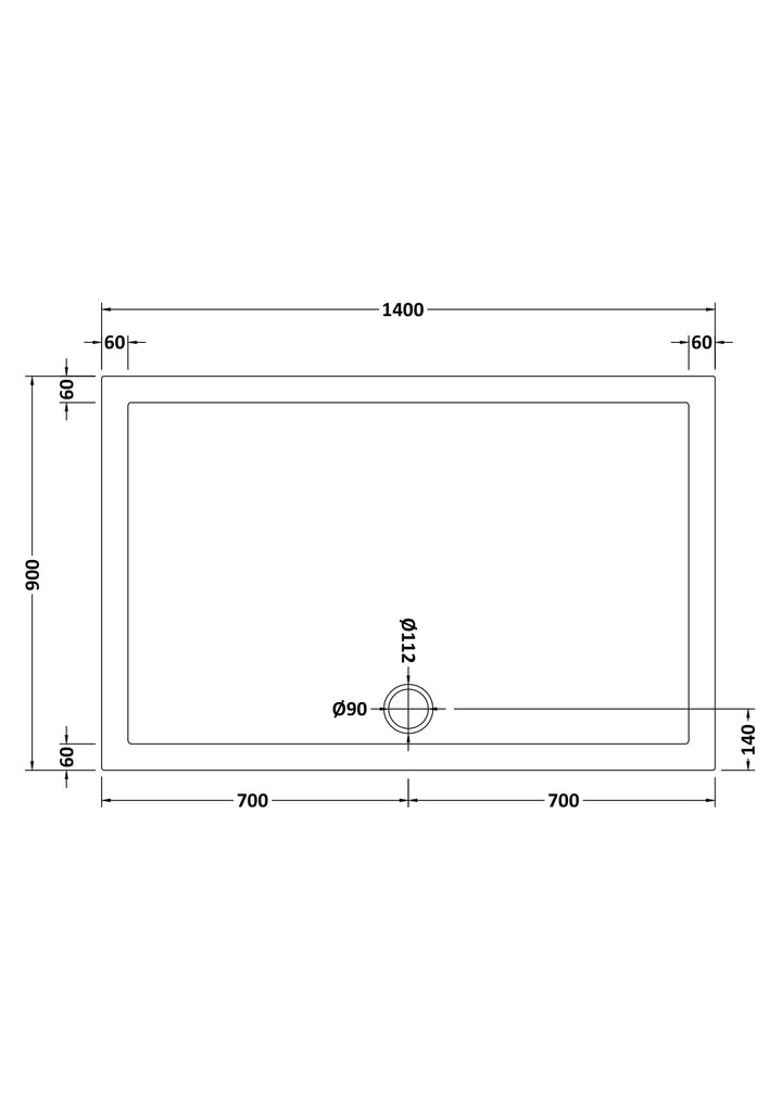 Vantage 40mm Rectangular Tray 1400x900