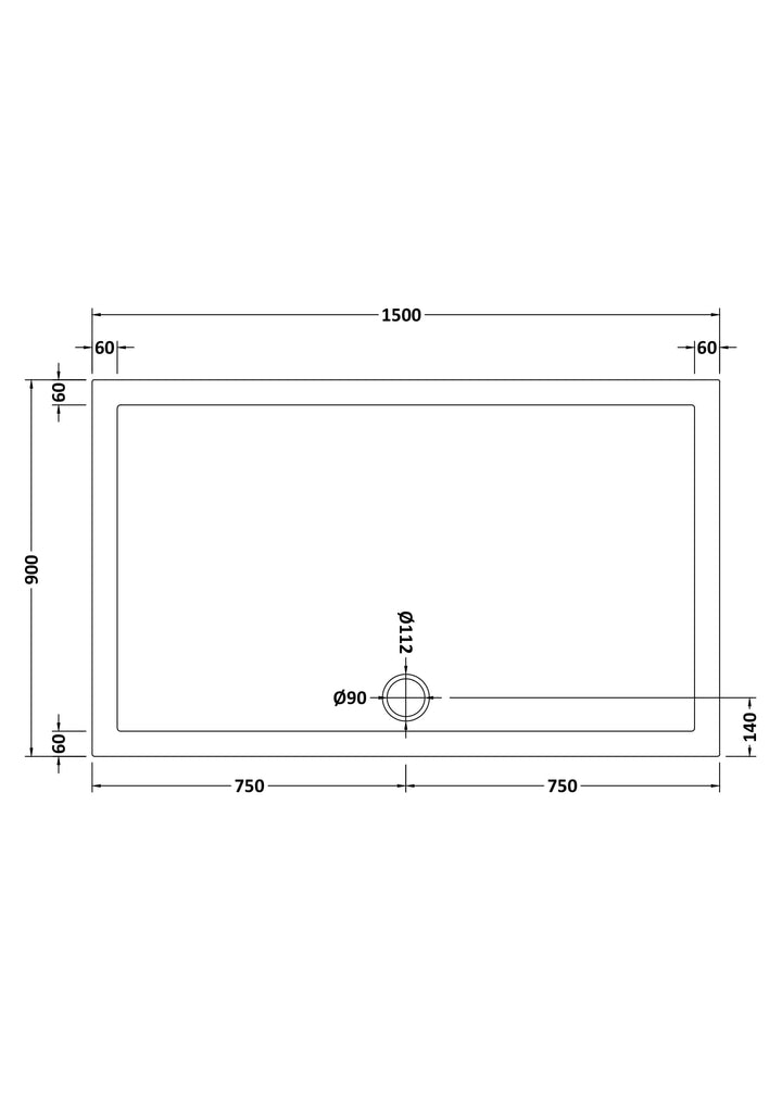 Vantage 40mm Rectangular Tray 1500x900