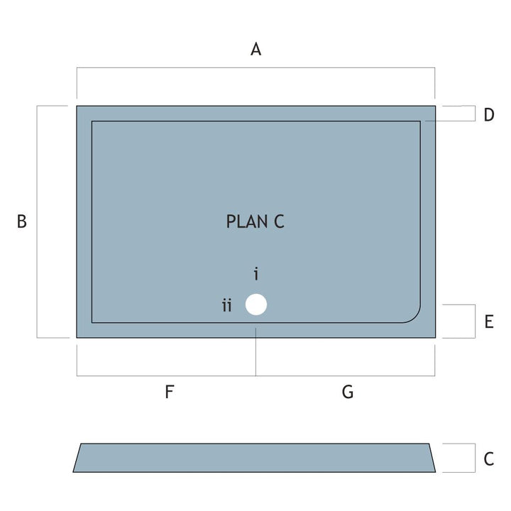 Vantage 40mm Rectangular Tray 1600x700