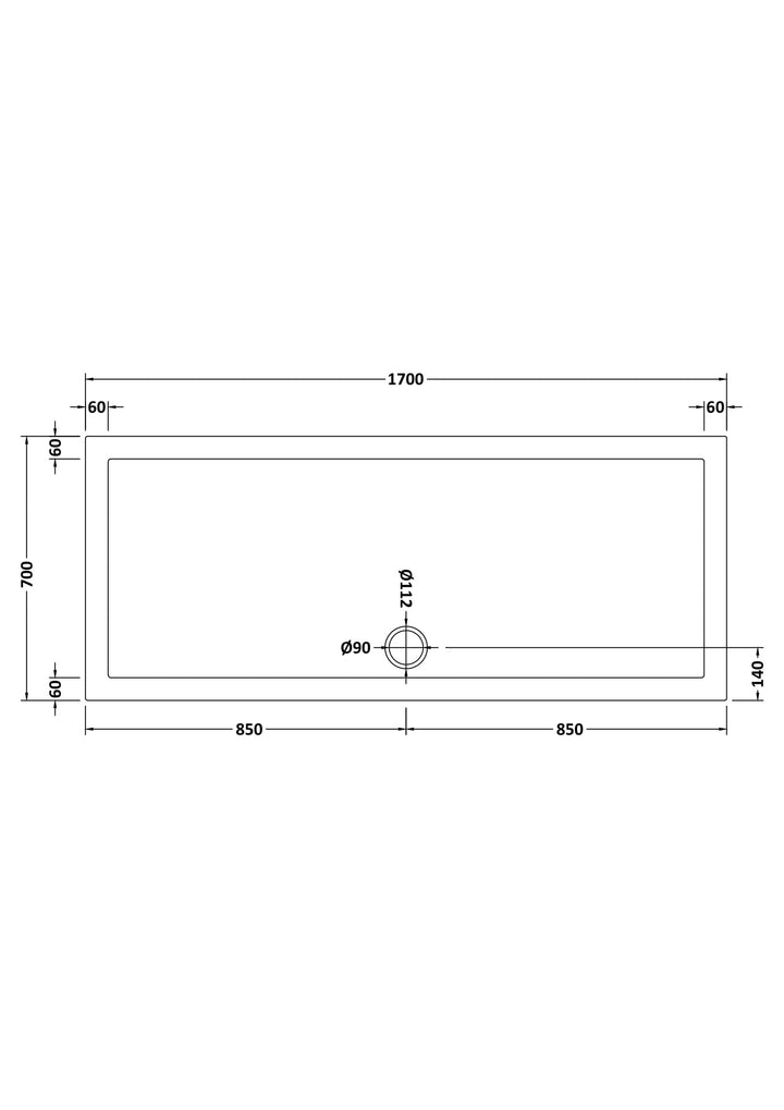 Vantage 40mm Rectangular Tray 1700x700
