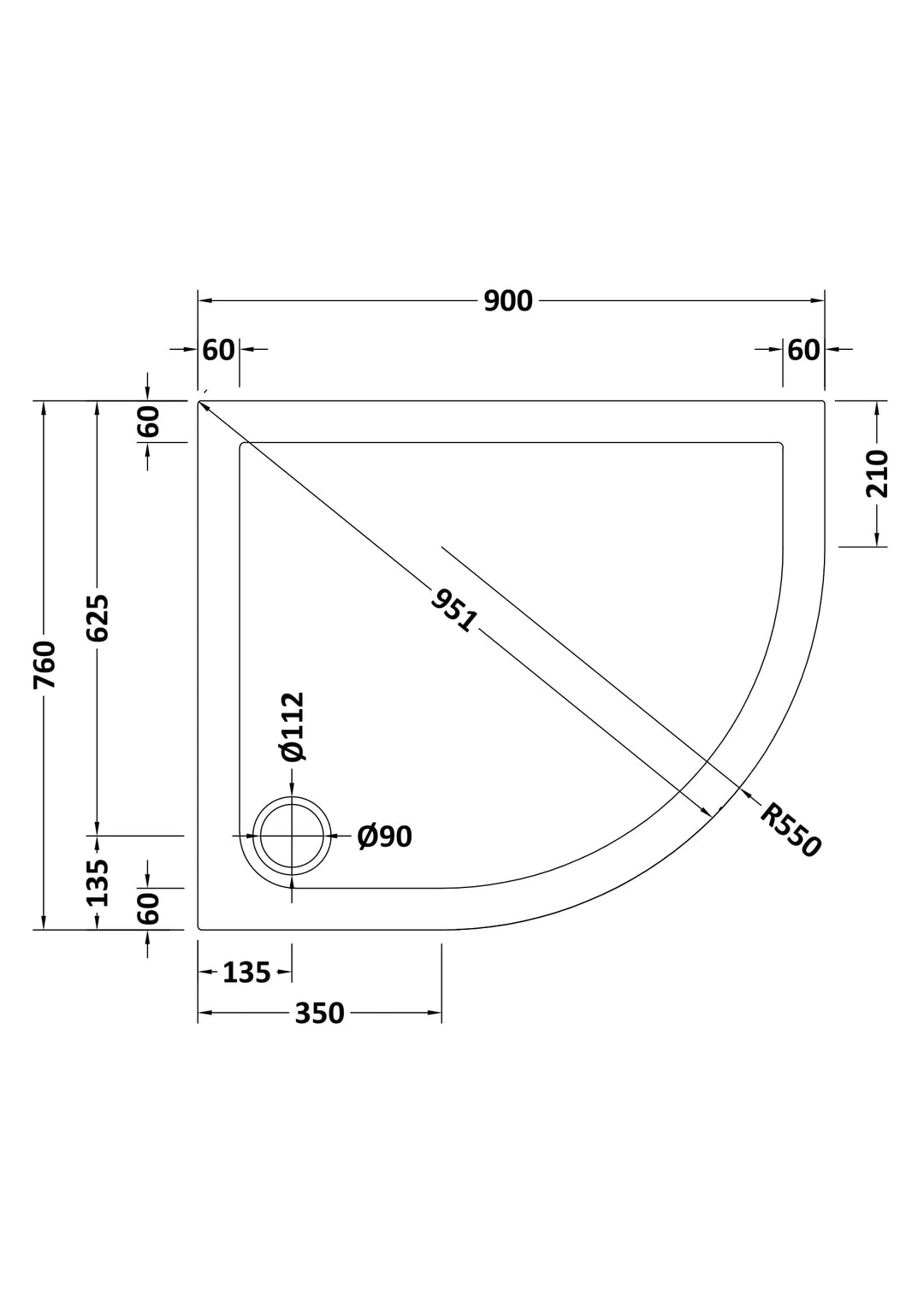 Vantage 40mm Offset Quad Tray RH 900x760