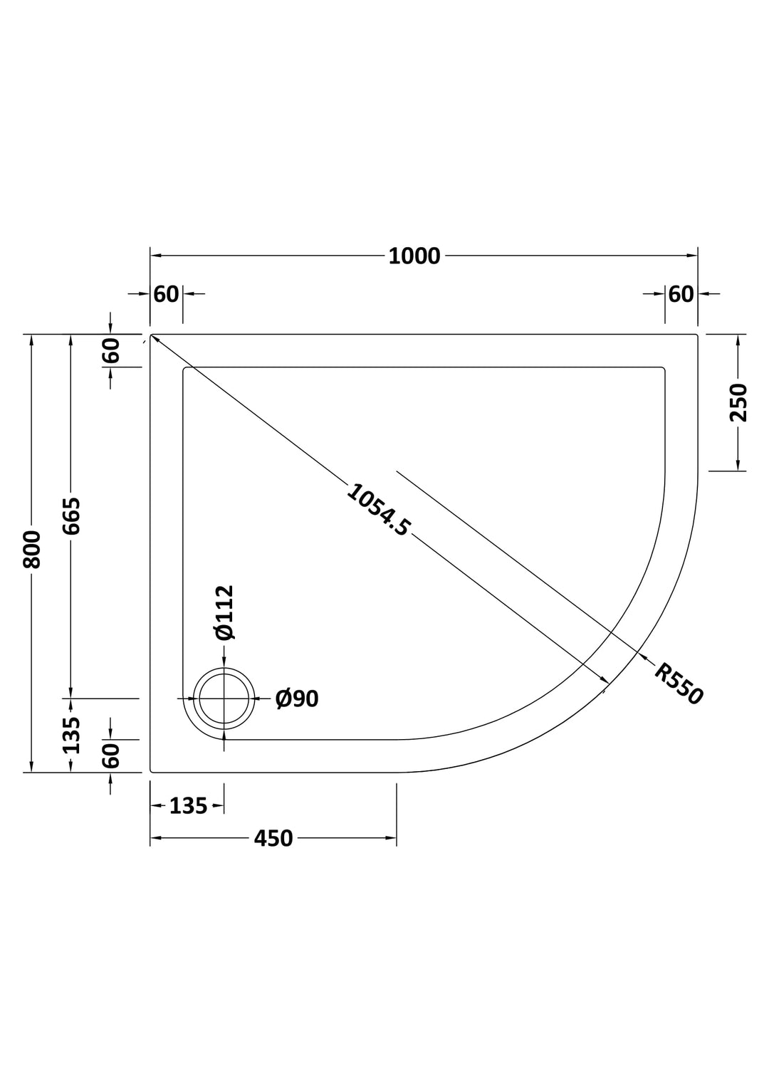 Vantage 40mm Offset Quad Tray RH 1000x800