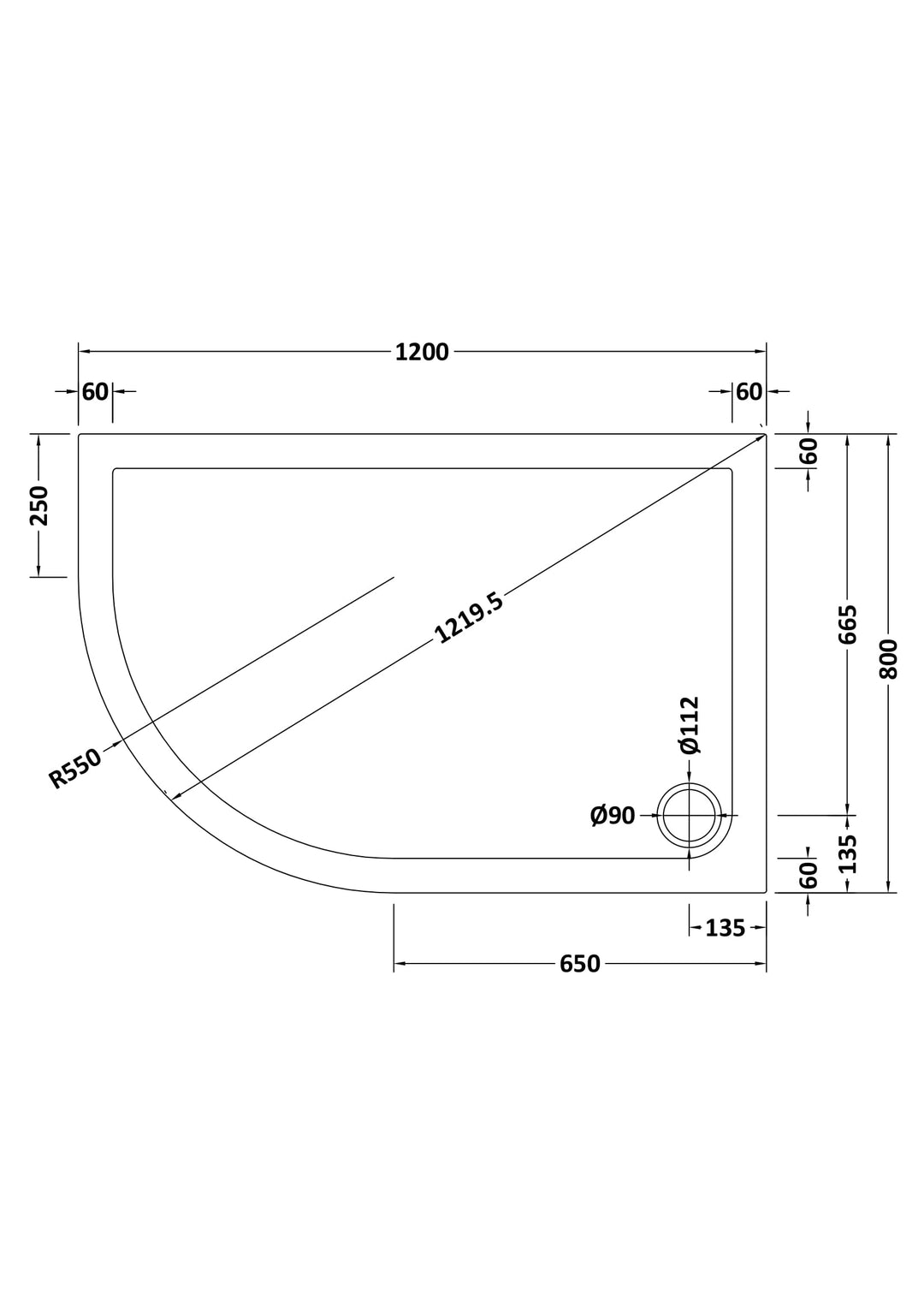 Vantage 40mm Offset Quad Tray LH 1200x800