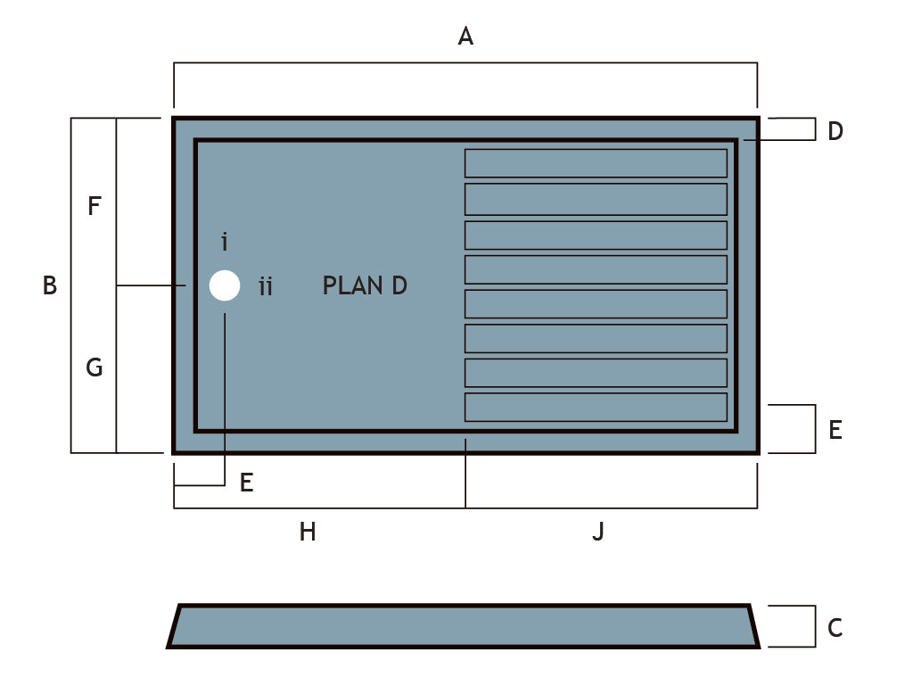 Vantage 40mm Walk In Tray 1400x800