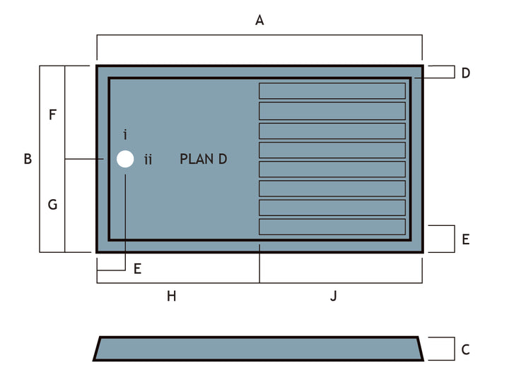 Vantage 40mm Walk In Tray 1400x800
