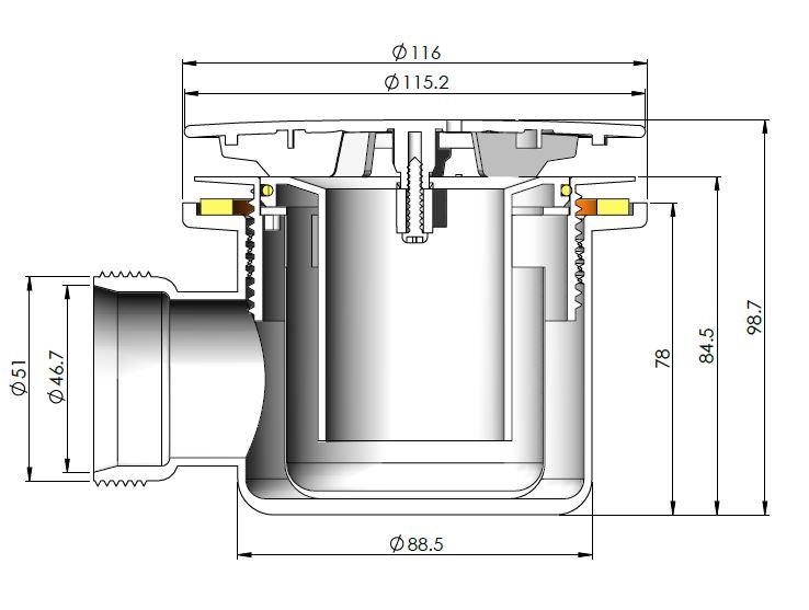 Mega Flow Shower Waste 90mm