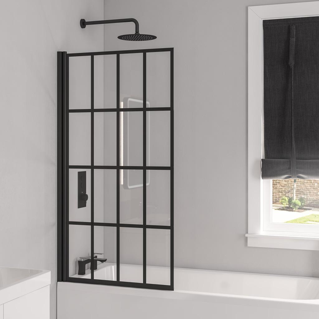 6mm Framed Hinge Bath Screen 800 x 1400