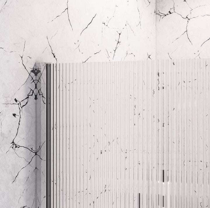 Vantage 2000 8mm Fluted Glass Walk In Wetroom Panel 1300 x 2000 Chrome