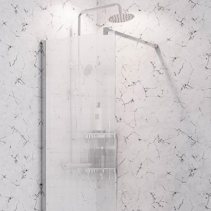 Vantage 2000 8mm Fluted Glass Walk In Wetroom Panel 900 x 2000 - 49.5111