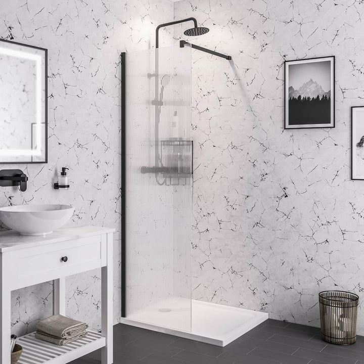Vantage 2000 8mm Fluted Glass Walk In Wetroom Panel 1000 x 2000 - 49.5115