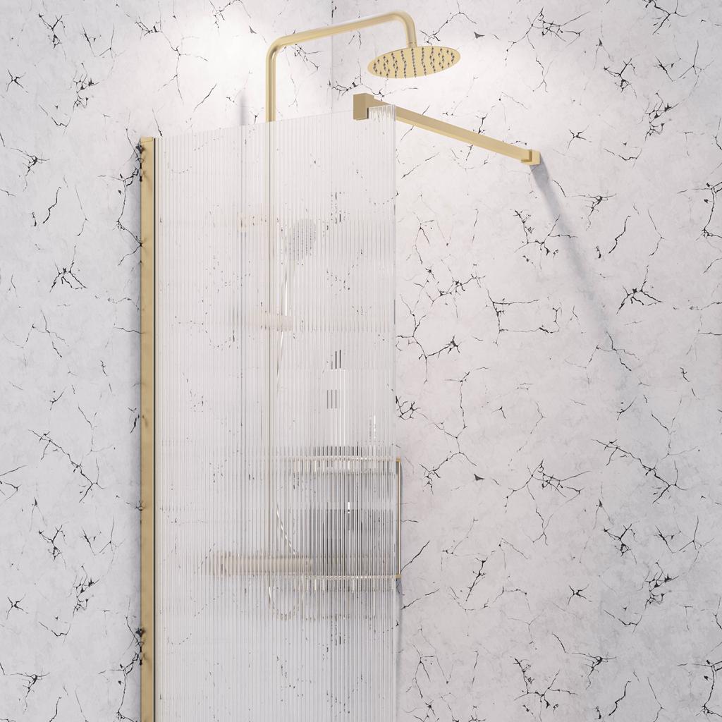 Vantage 2000 8mm Fluted Glass Walk In Wetroom Panel 1000 x 2000 - 49.5116