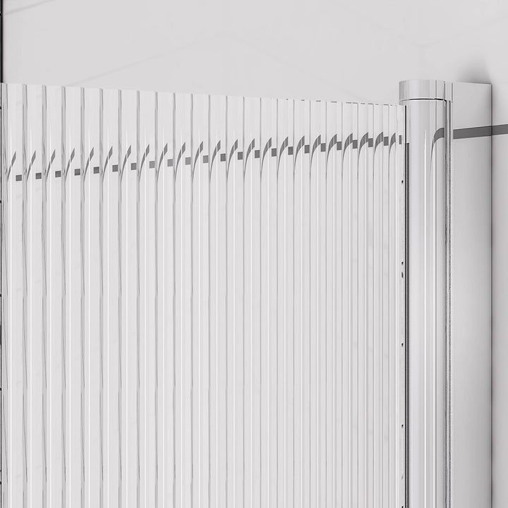 6mm Straight Bath Screen In Fluted Glass R-H - 49.5104