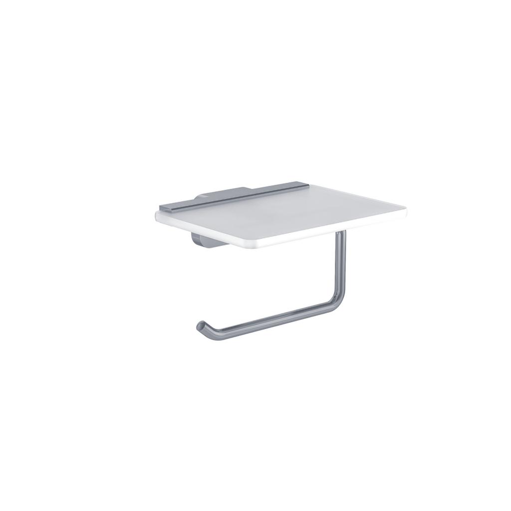 Asti Toilet Roll Holder with Glass Shelf- 52.404