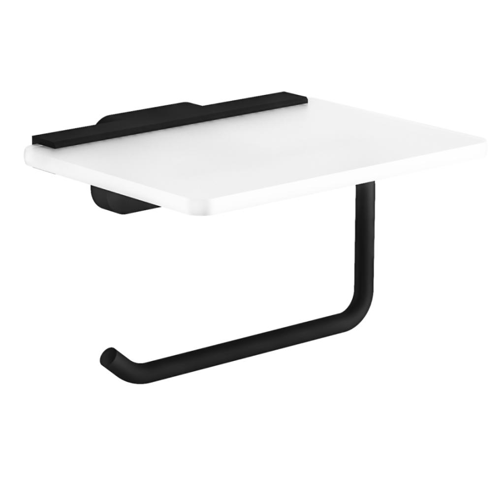 Asti Toilet Roll Holder with Glass Shelf- 52.424