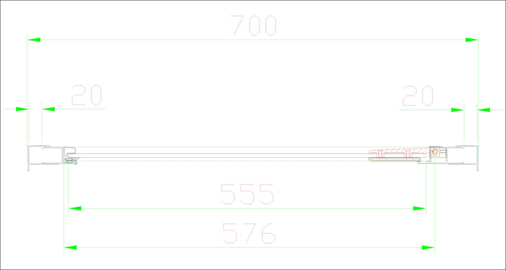 Volente 700 Frosted Hinge Door