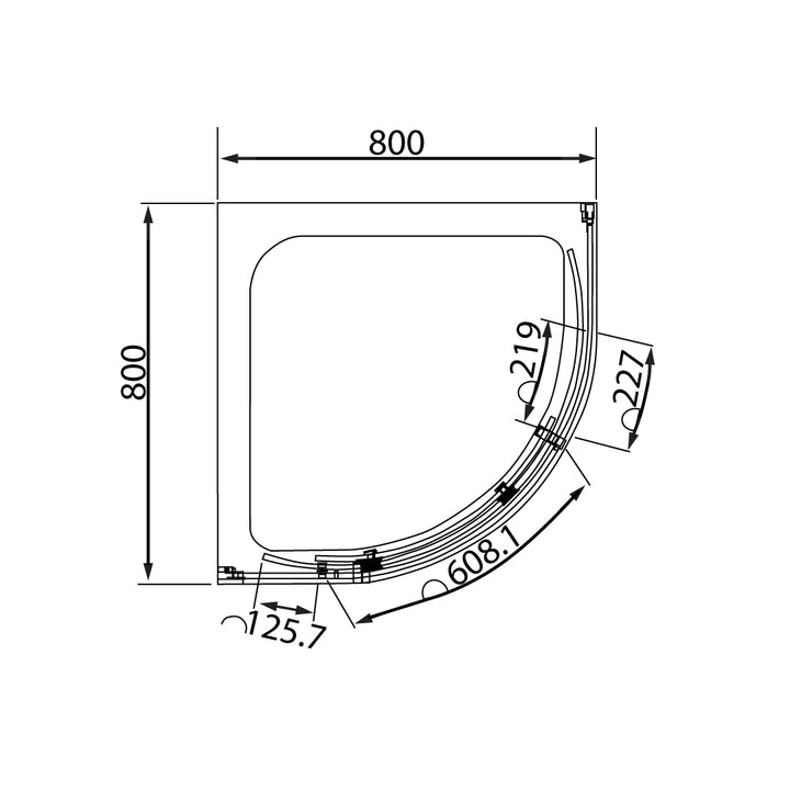 Vanguard 10mm Quadrant Shower Enclosure 800x800x2000